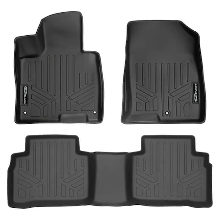 Smartliner SA0603-B0555 All Weather Custom Fit Black 2 Row Floor Mat Liner Set for 2023 Kia Sportage SA0603/B0555